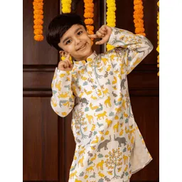 TIDY SLEEP Boys Animal Printed Kurta with Pyjama-picture-55