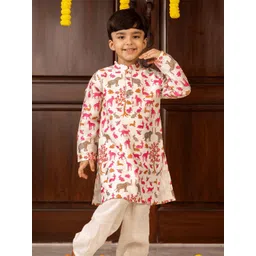TIDY SLEEP Boys Animal Printed Kurta With Pyjamas-picture-43