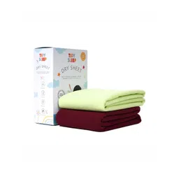 TIDY SLEEP Green & Maroon 2 Pieces Waterproof & Reusable Bed Protector Baby Drysheet-picture-35