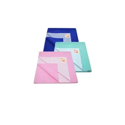 TIDY SLEEP Kids Set Of 3 Pink & Blue Solid Fleece Water Resistant Dry Sheet-picture-37