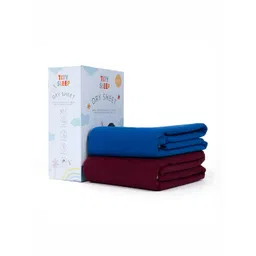 TIDY SLEEP Maroon & Blue 2 Pieces Waterproof & Reusable Bed Protector Baby Drysheet-picture-16