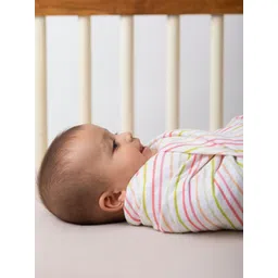 TIDY SLEEP Pink & White 3 Pieces Striped Cotton Summer 210 GSM Single Bed Blankets-picture-18