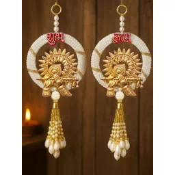 TIED RIBBONS 2-Pcs White Wall Hanging Door Latkan-picture-12