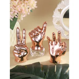 TIED RIBBONS 3 Pieces Ceramic Hand Sign Figurine Showpieces-picture-12
