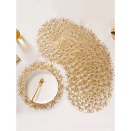 TIED RIBBONS 4-Pcs Beige Textured Heat Resistant Dinner Table Placemats-picture-36