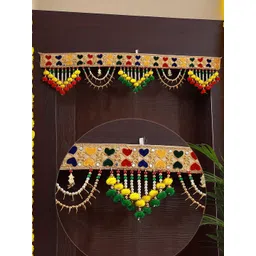 TIED RIBBONS Beige & Yellow Traditional Wall Door Hanging Bandhanwar Toran-picture-15