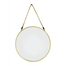 TIED RIBBONS Beige Round Shaped Framed Wall Hanging Mirror image 4