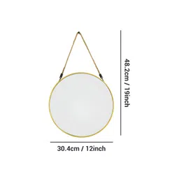 TIED RIBBONS Beige Round Shaped Framed Wall Hanging Mirror image 3