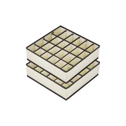 TIED RIBBONS Beige Set of 2 Regular Drawer Organiser Organisers-picture-37