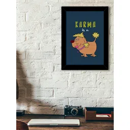 TIED RIBBONS Black & Blue Solid Funny Cartoon Wall Art-picture-22