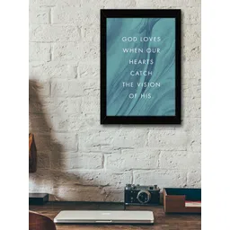 TIED RIBBONS Black & Blue Solid Inspirational Typographic Wall Art-image-47