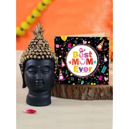 TIED RIBBONS Black & Brown Printed Mothers Day Greeting Card With Buddha Idol Showpiece-image-7