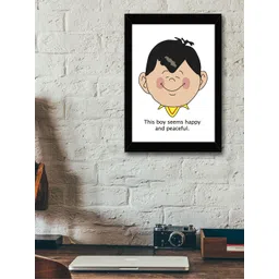 TIED RIBBONS Black & White Solid Happy & Peaceful Wall Art-picture-10