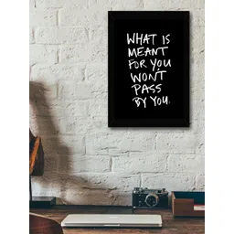 TIED RIBBONS Black & White Solid Inspirational Typographic Wall Art-image-43