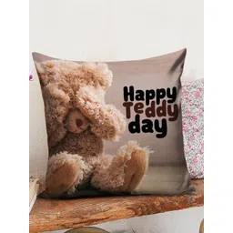 TIED RIBBONS Brown & Beige Quirky Satin Square Cushion Covers-picture-33