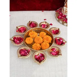 TIED RIBBONS Gold-Toned Solid Urli Decorative Bowls-picture-26