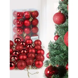 TIED RIBBONS Red & Green 24 Pieces Tree Hanging Balls-picture-21