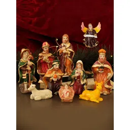 TIED RIBBONS Red & Orange 10 Pcs Christmas Miniature Nativity Crib Ornament Gift Pack-picture-41