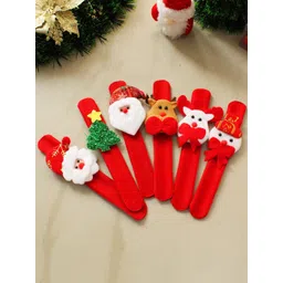 TIED RIBBONS Red & White Set Of 6 Christmas Slap Wristbands Bracelets-picture-31