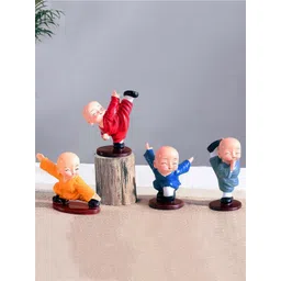 TIED RIBBONS Set of 4 Decorative Monk Buddha Statue Showpiece-picture-34