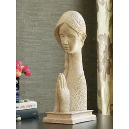 TIED RIBBONS White Decorative Welcome Namaste Lady Statue Showpiece-picture-15