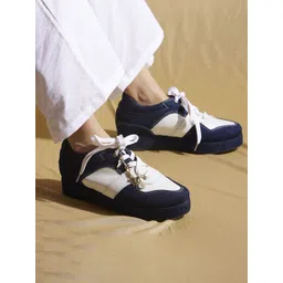 TIESTA Women Colourblocked Round Toe Lace Ups Lightweight Sneakers image 4