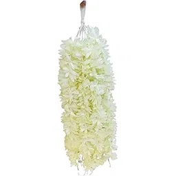 tifurko White Color 12 inch Flower Fabric Gajra for Gorgeous Hairstyles Women Hair Band Hair Accessory Set (White)-picture-22