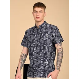 TIGER SNAKE Floral Printed Spread Collar Regular Fit Shirt-picture-24
