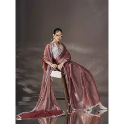 Tikhi Imli Mukaish Poly Chiffon Saree-picture-32