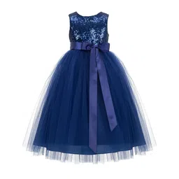 TILISM Girls Embellished Round Neck Sleeveless Net Fit & Flare Dress-picture-16