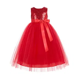 TILISM Girls Sequinned Embellished Net Fit & Flare Maxi Dress-picture-24