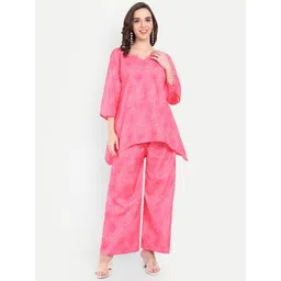 TILISM Printed Round Neck Three Fourth Tunic With Plazzo Co-Ords-picture-24