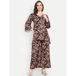 TILISM Printed V Neck Tunic With Trousers Co-Ords-picture-28