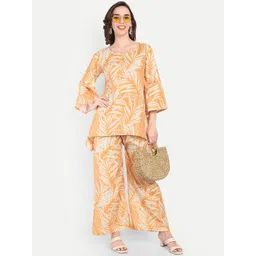 TILISM Printed V-Neck Tunic With Trousers Co-Ords-picture-42