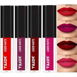 TILKOR Mini Lipstick Red – Gorgeous Red Matte Lipstick with Full Coverage, Rich Color, Long-Wearing Formula, and Smooth Application – Pack of 4 – Full Coverage-picture-37