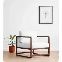 timberly Aura Pu Leather Arm Chair in Off White Colour-picture-12