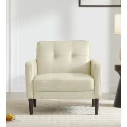 timberly Clark Pu Leather 1 Seater Sofa In Beige Colour-picture-12