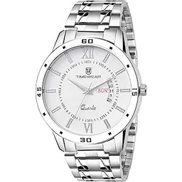 timewear Analog Day Date Functioning Stainless Steel Chain Watch for Men-picture-14