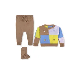 Tintin Unisex Kids Brown & White Colourblocked T-shirt With Pyjamas & A Pair Of Socks-picture-39