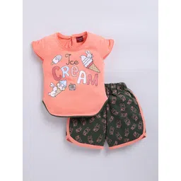 TINY BINY Girls Printed Pure Cotton Top With Shorts-picture-31