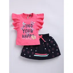 TINY BINY Girls Printed Pure Cotton Top With Skirt-picture-41