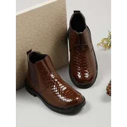 Tiny Bugs Boys Textured Ankle Length Boots-picture-33