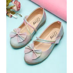 Tiny Bugs Shimmered Bow Applique Ballerinas - Multi Colour-picture-10