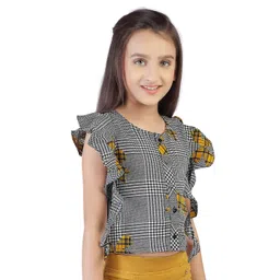 Tiny Girl Black & Mustard Yellow Print Top-image-24