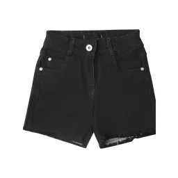 Tiny Girl Black Solid Denim Shorts-picture-34