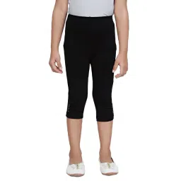 Tiny Girl Black Solid Leggings-image-5