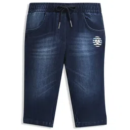 Tiny Girl Cotton Woven Heart Foil Printed Pedal Pants - Blue-picture-23