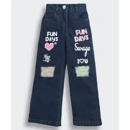 Tiny Girl Denim Fun Days Text Printed & Distressed Jeans - Dark Blue-picture-20