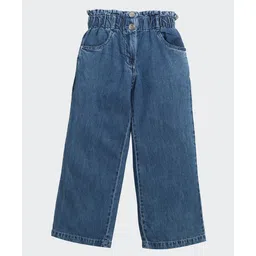 Tiny Girl Denim Woven Solid Wide Legged Jeans - Blue-picture-28