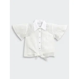 Tiny Girl Flared Sleeve Cotton Shirt Style Top-picture-58